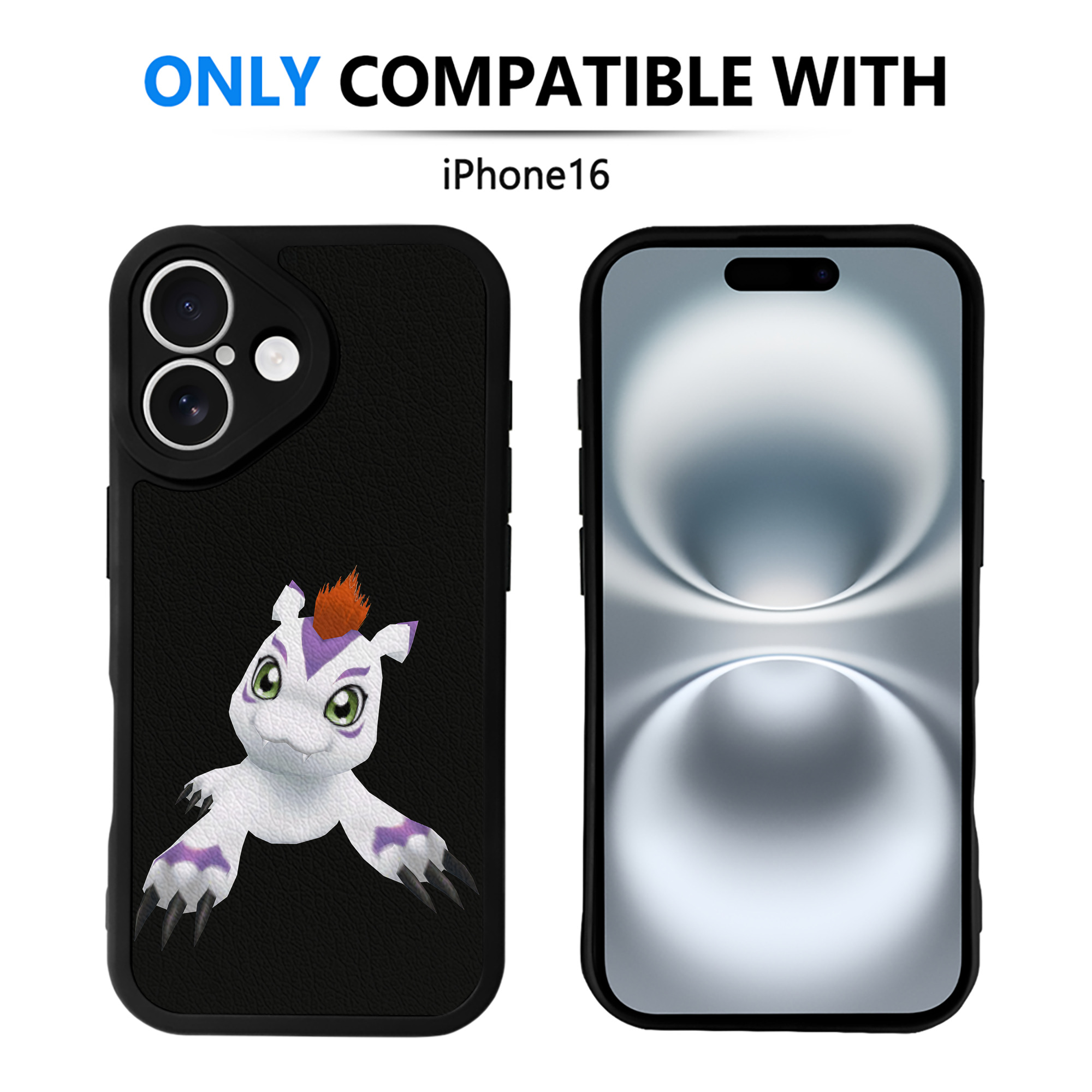 （画像用） Digimon デジタルモンスター/デジモン 【iPhone 16シリーズ対応】シリコンスマホケース（レザー調） 材質：シリコン
